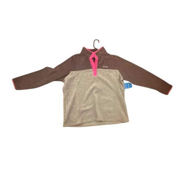 Columbia 2X Pullover Fleece gray and pink NWT Warm Winter - Picture 2 of 7